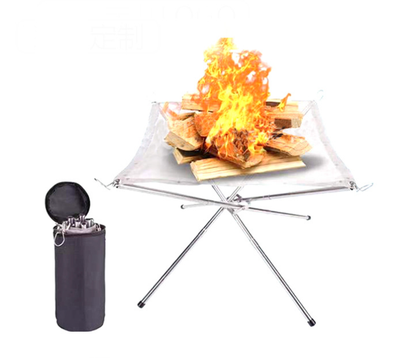 Foldable Fire Pit Stand Set for Outdoor Camping
