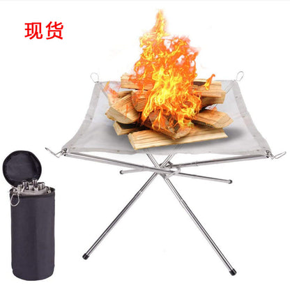 Foldable Fire Pit Stand Set for Outdoor Camping