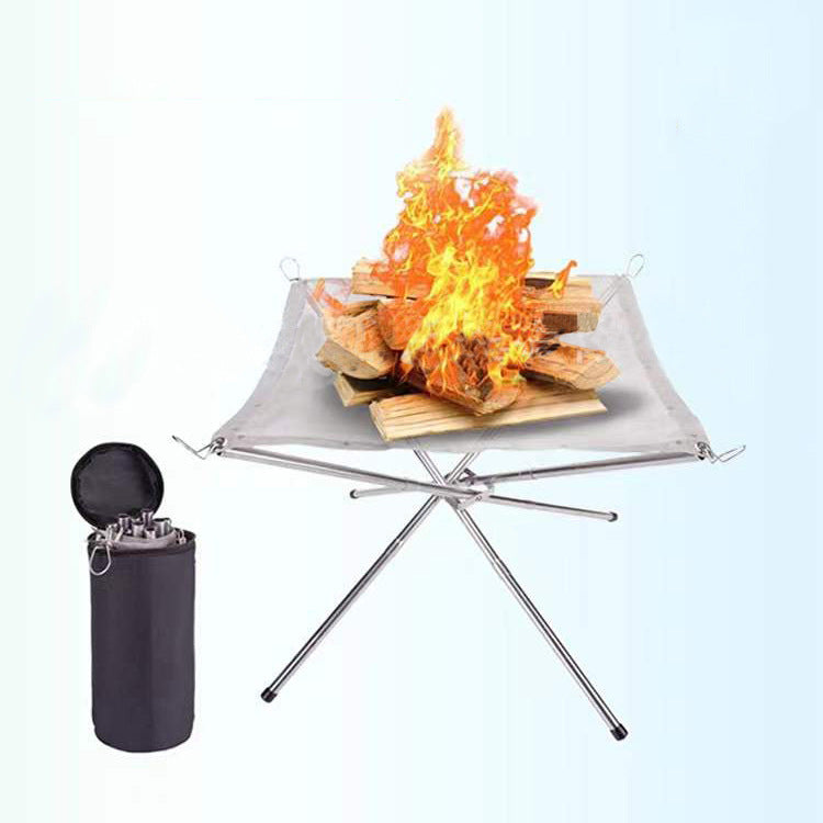 Foldable Fire Pit Stand Set for Outdoor Camping